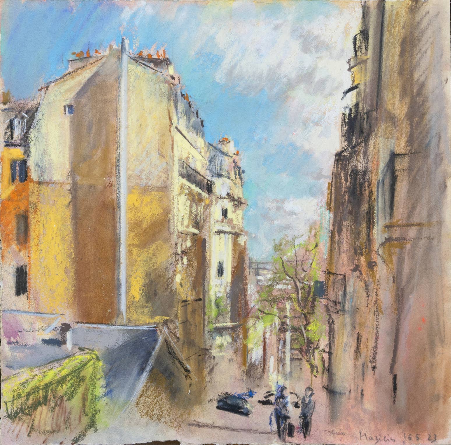 Toile de OLIVIER DE MAZIÈRES - Montmartre, 16 mai 2023, 40 × 38 cm